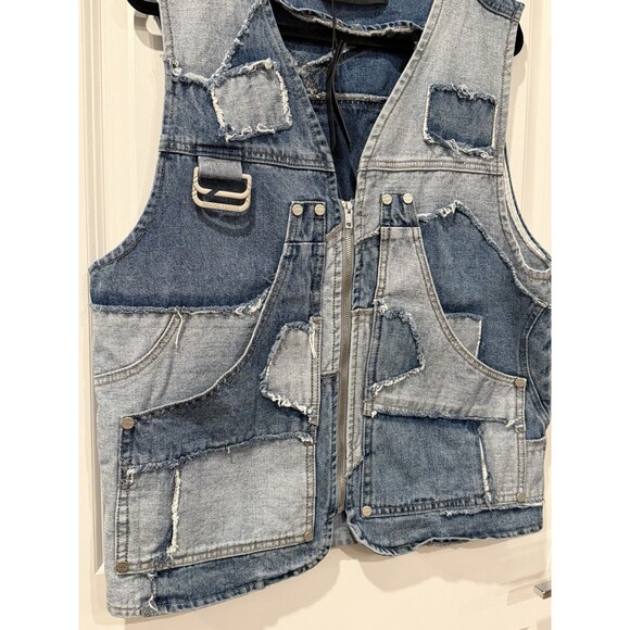 Homme + Femme Patchwork Denim Vest Spring 2023 Men Size Large Designer NWT - Picture 5 of 9